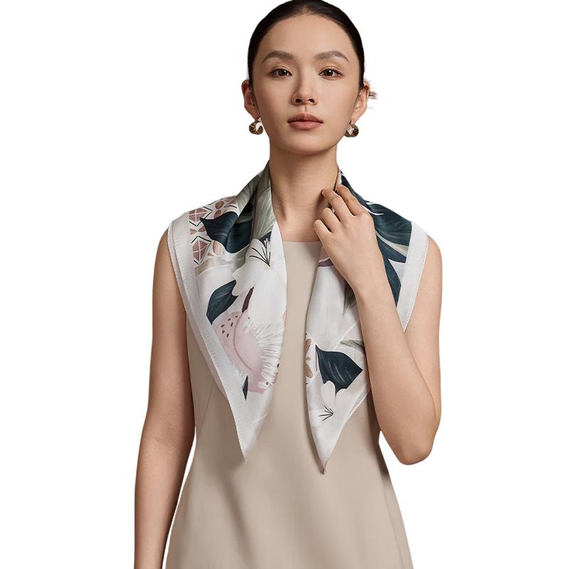 Shanghai Story Silk Scarf Gift Box 100% Mulberry Silk Satin Scarf Shawl Birthday Mother's Day Gift for Mom