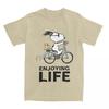 Peanuts Snoopy Woodstock Bicycle Shirt Accessories Men Women's Cotton Humor Cute Comic Tees Short Sleeve Clothes Christmas Gift