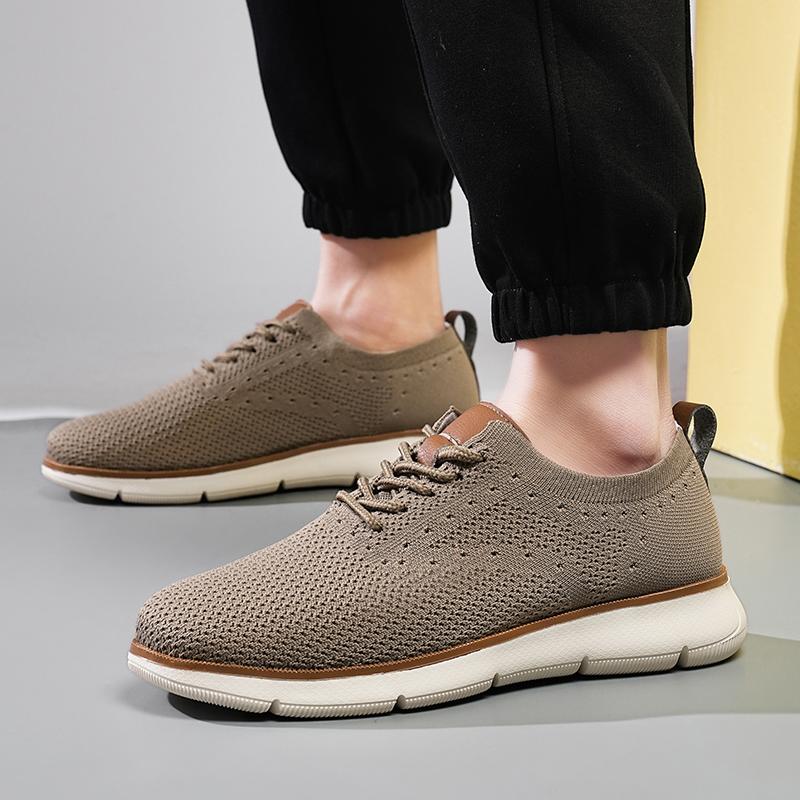 Легкие мужские повседневные кроссовки Модные вязаные повседневные спортивные туфли Ретро стиль Прогулочные туфли на плоской подошве Большой размер 39-48 Мужская обувь