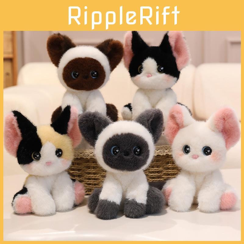 Cute And Soft Stuffed Cat Plush Soft Short Fur Desk Decoration For Home Office