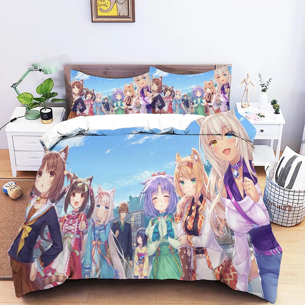 Anime Sexy Girl Bedding Set Down Duvet Bedroom Bed Cover Single and Double King Size Quilt Cover Home Textile 2/3pcs