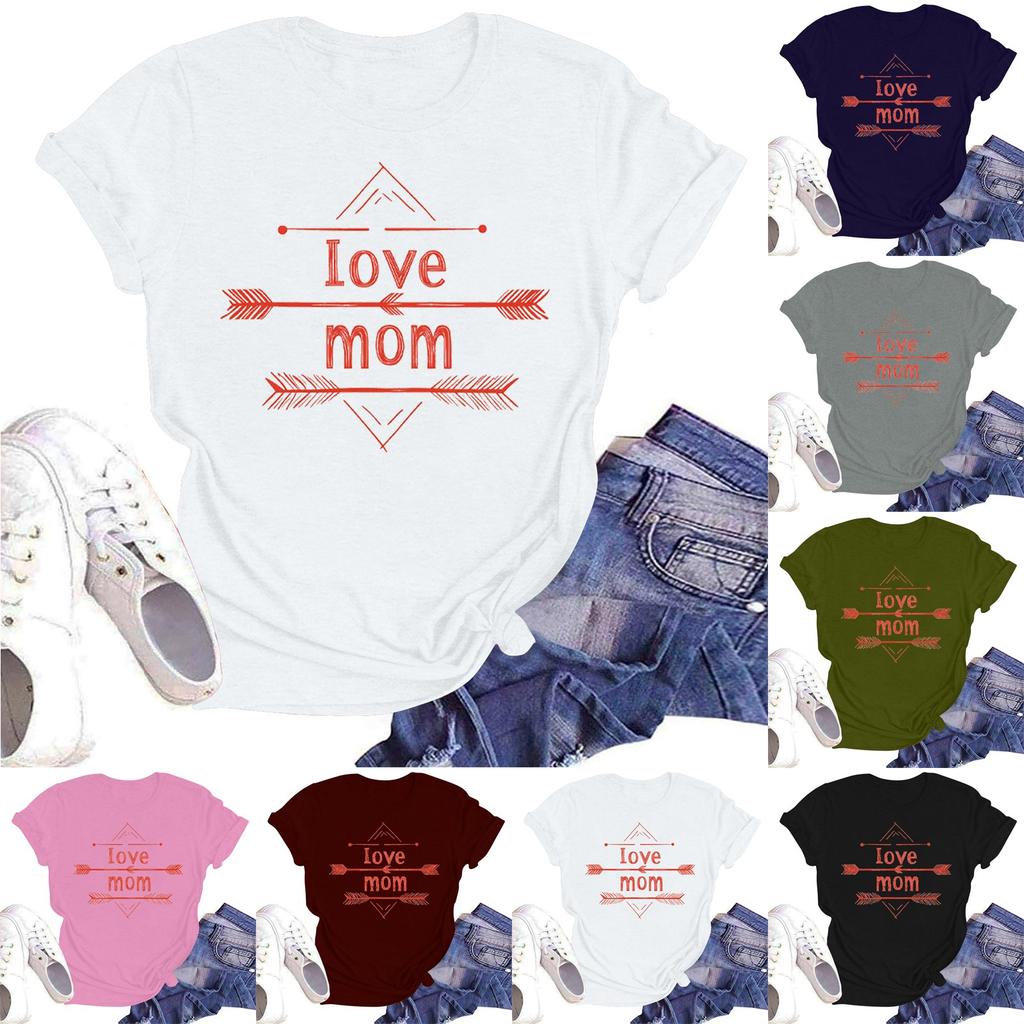 Женская повседневная футболка с круглым вырезом и короткими рукавами с принтом