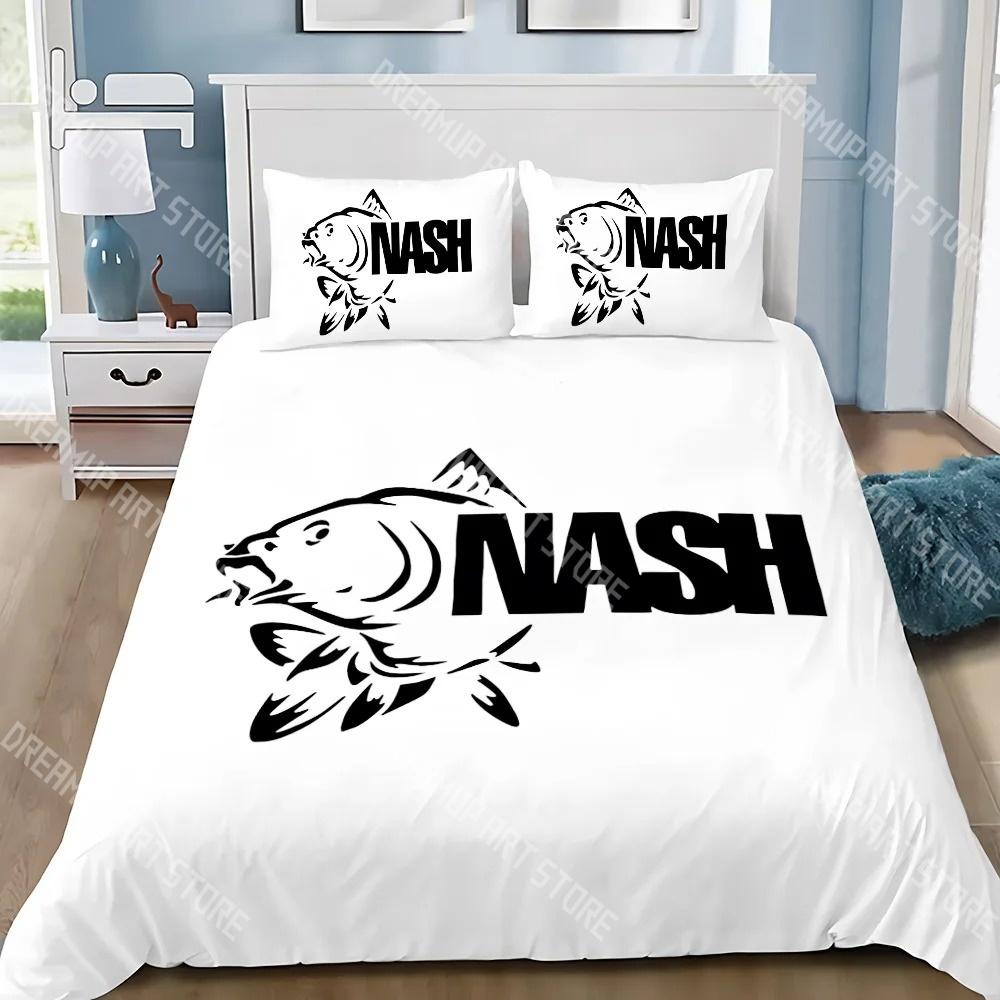 Модный постельный комплект с логотипом Nash Fishing Односпальный Двуспальный Полный Полуторный Евро Размер Постельное белье для детской комнаты Комплекты с пододеяльником Комплект постельного белья