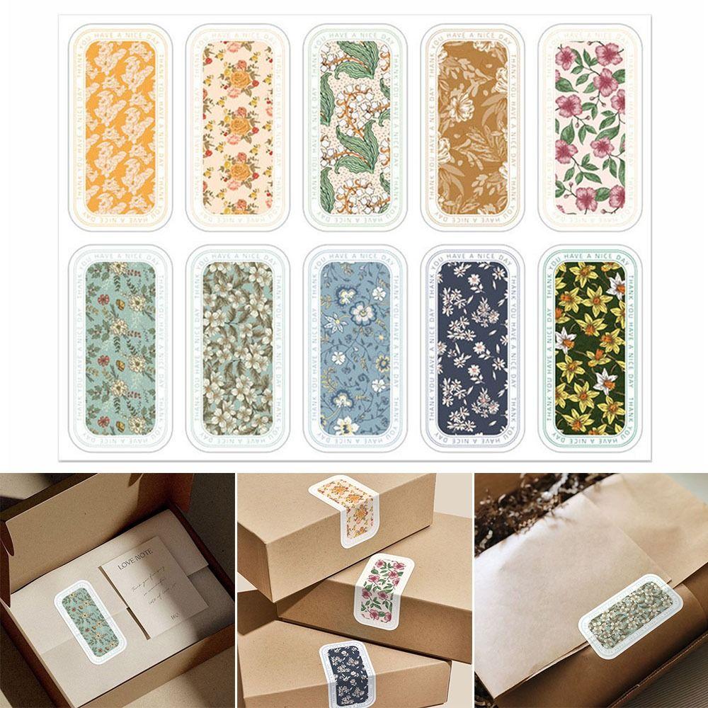 300 шт. прямоугольные наклейки для упаковки, декоративные наклейки, нежные наклейки