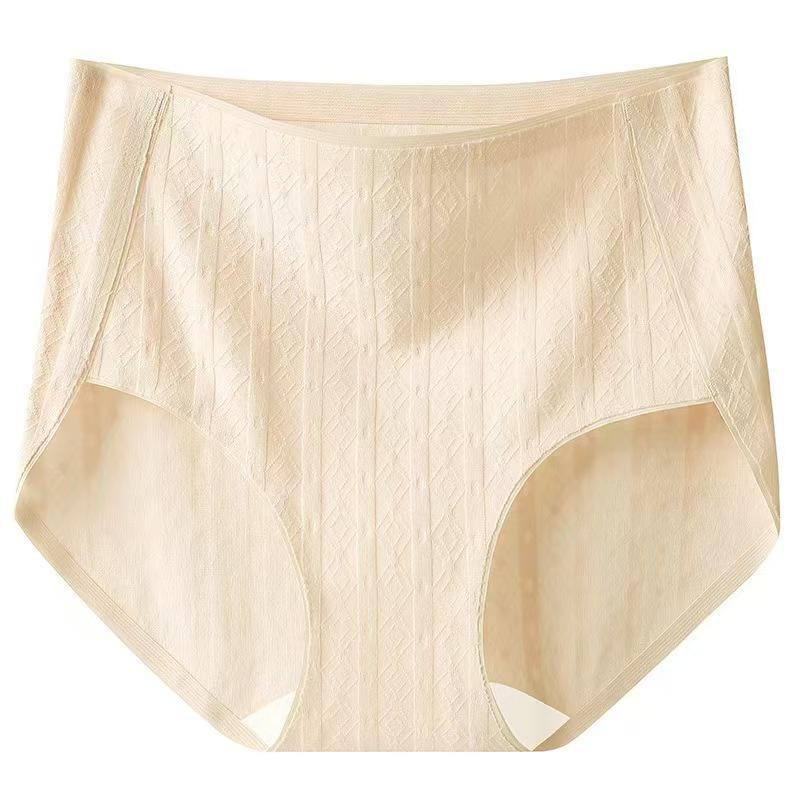 Женские бесшовные хлопковые трусы-боксеры с высокой талией 2024 года — антибактериальные, большого размера, сексуальный крой