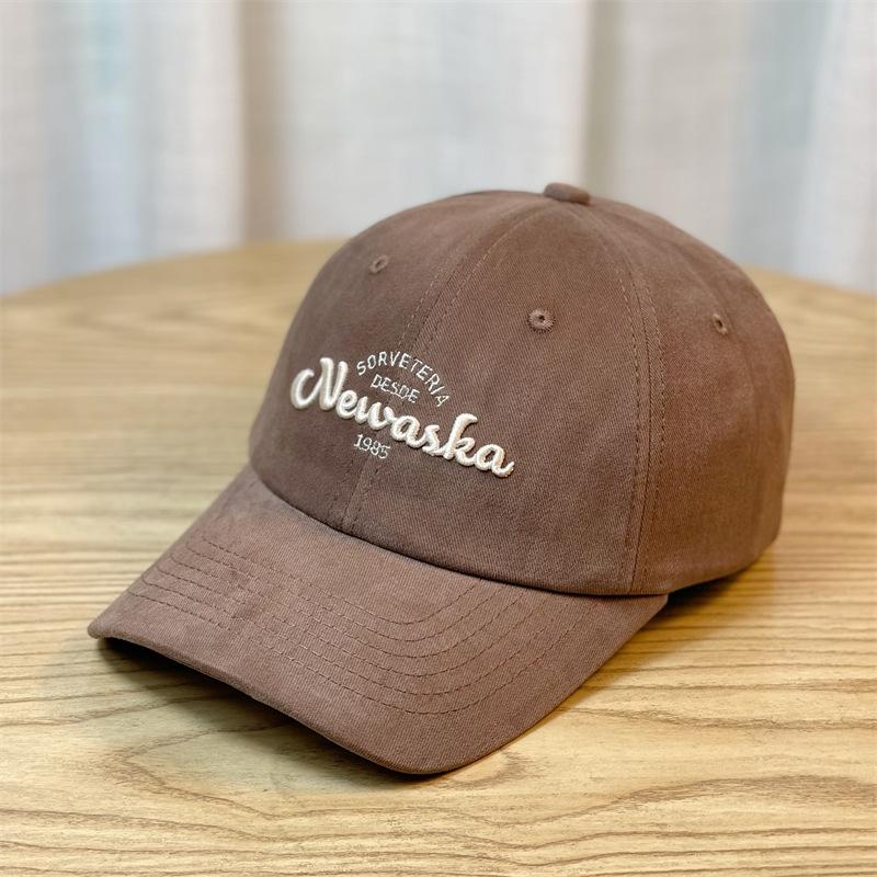 New duckbill cap with soft top and letter embroidery, adjustable deep-top baseball cap that makes the face appear smaller, sun protection hat for