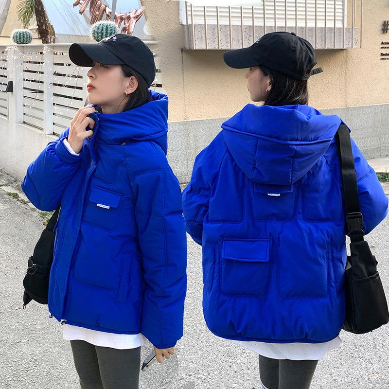 2025 Осень/Зима Новая Хлебная Хлопковая Куртка Утолщенная Свободная Модная Рабочая Куртка с Капюшоном Короткая Хлопковая Куртка