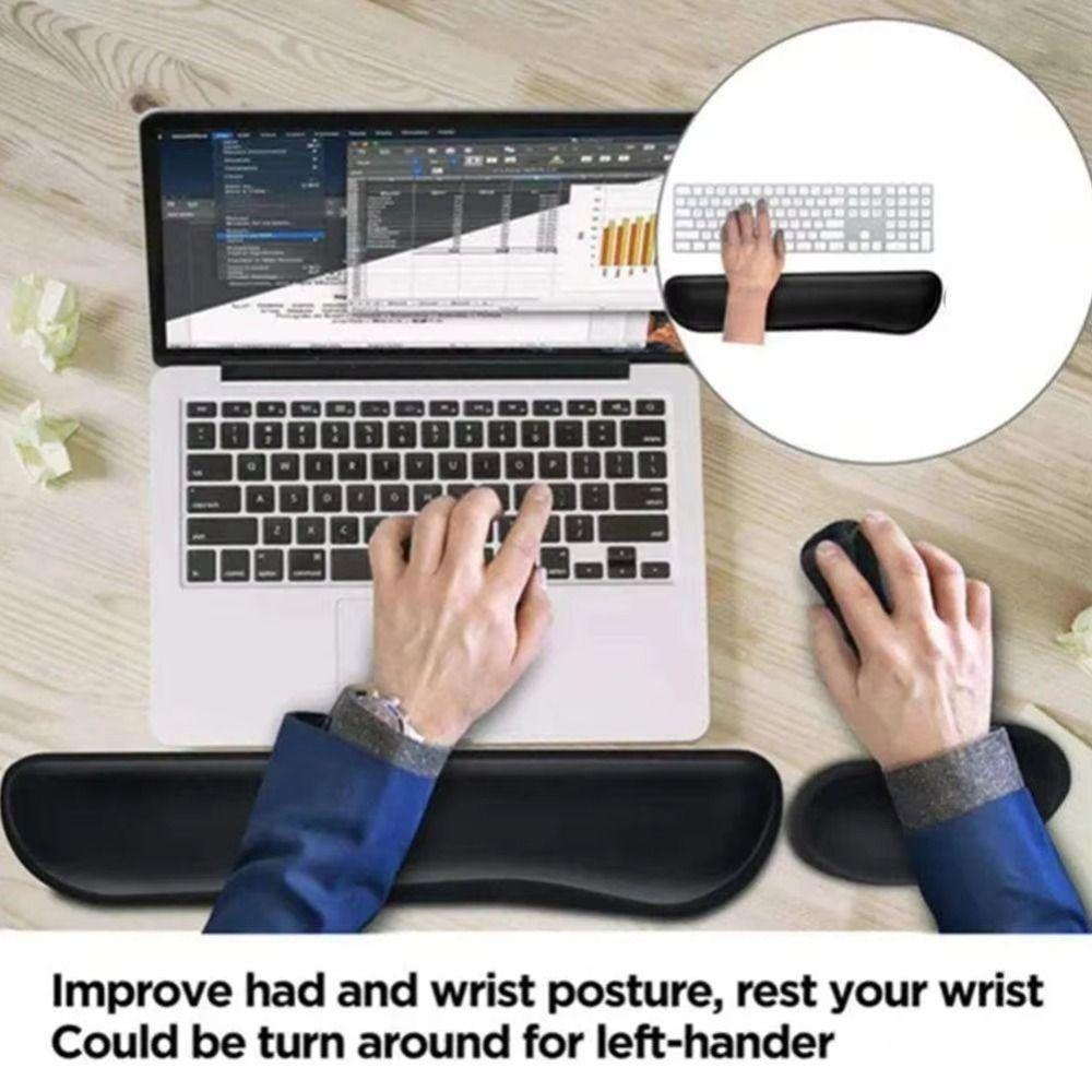 Memory Foam Mouse Pad Superfine Fiber Keyboard Palm Rest Keyboard Wrist Rest Pad Office Supplies