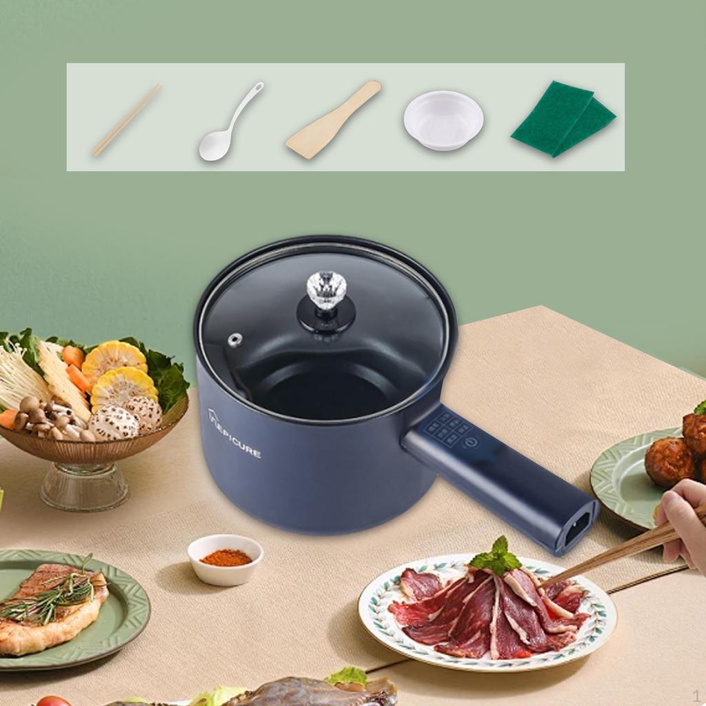 Electric Pot 1.8L Frying Pan for Pasta Steak Oatmeal Ramen Eggs