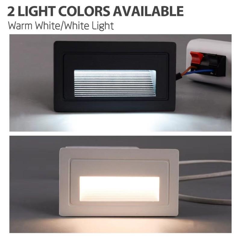 LED IP65 Waterproof Stairs Step Light Outdoor Wall Lamp Corner Garden Street Footlight Recessed for Porch Yard Balcony 220V