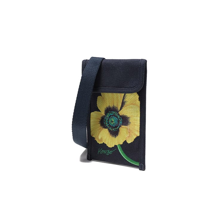 Kenzo Nigo Drop4 POPPY Цветок Коровья Кожа Сумка на Плечо Мужская Морской Синий FC65PM919F31-76