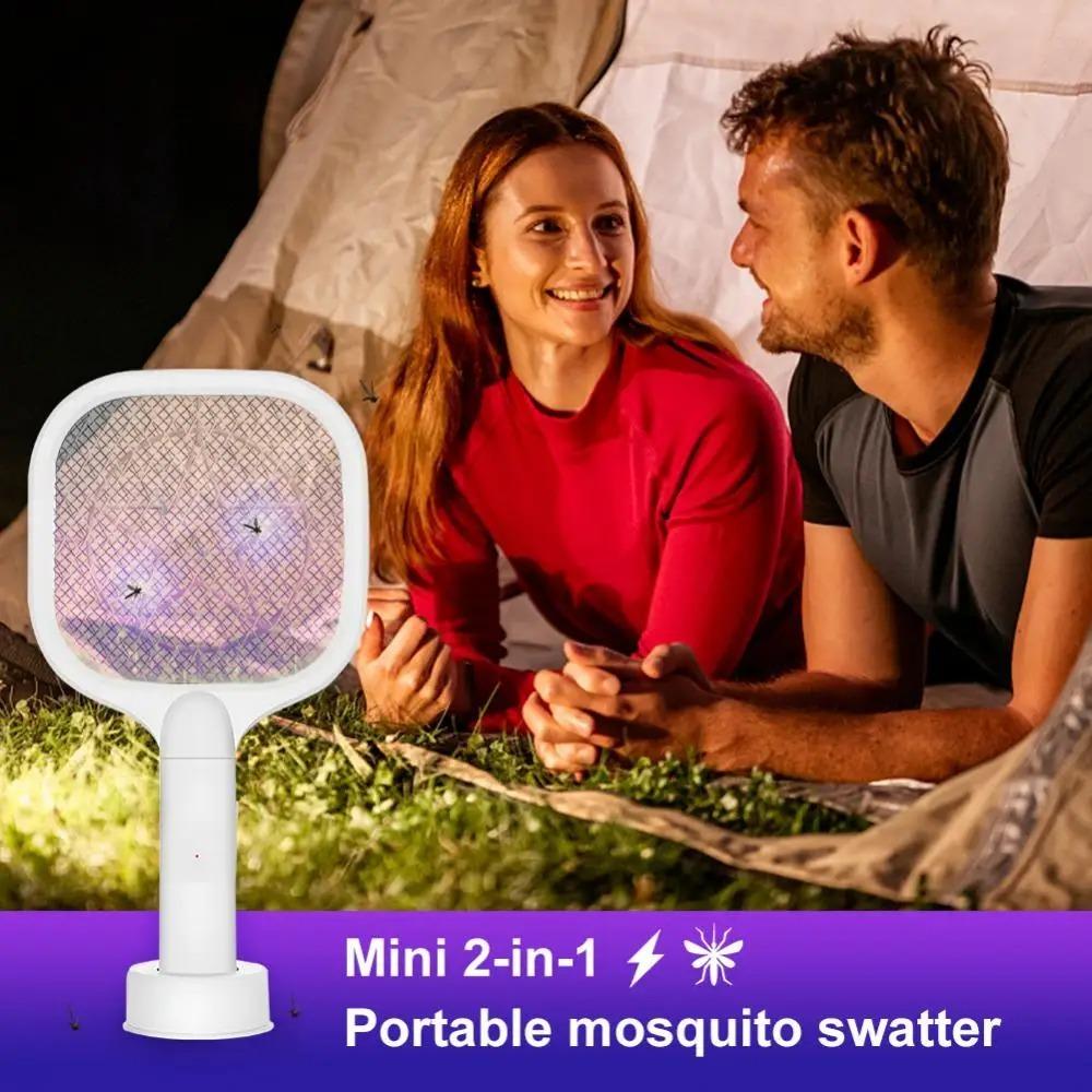USB Rechargeable Electric Bug Zapper UV Light Mosquito Killer Lamp Mini Insect Racket  Summer