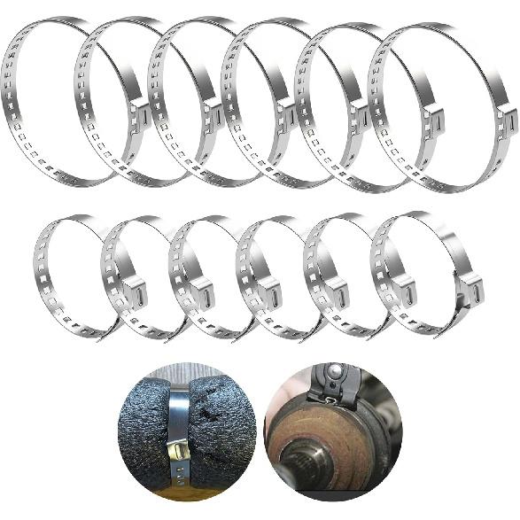 CV Boot Clamp Plier with 20PCS 304 Stainless CV Boot Clamps, 10PCS Small and 10PCS Large Single Ear Hose Clamp, Drive Shaft CV Axle Boot Clamp