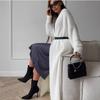 Imitation Mink White Knitted Sweater Cardigan Coat Women's Autumn and Winter Loose Plush Fluffy Long Cardigan