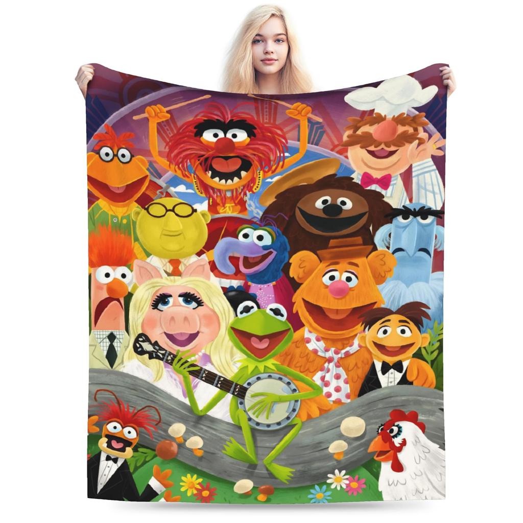Sesame Street Cartoon Blanket Elmo Lovely Flannel Funny Breathable Throw Blankets for Bedding Lounge Textile Decor
