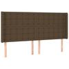 Box Spring Bed with Mattress & LED Dark Brown 200x200 cm Fabric