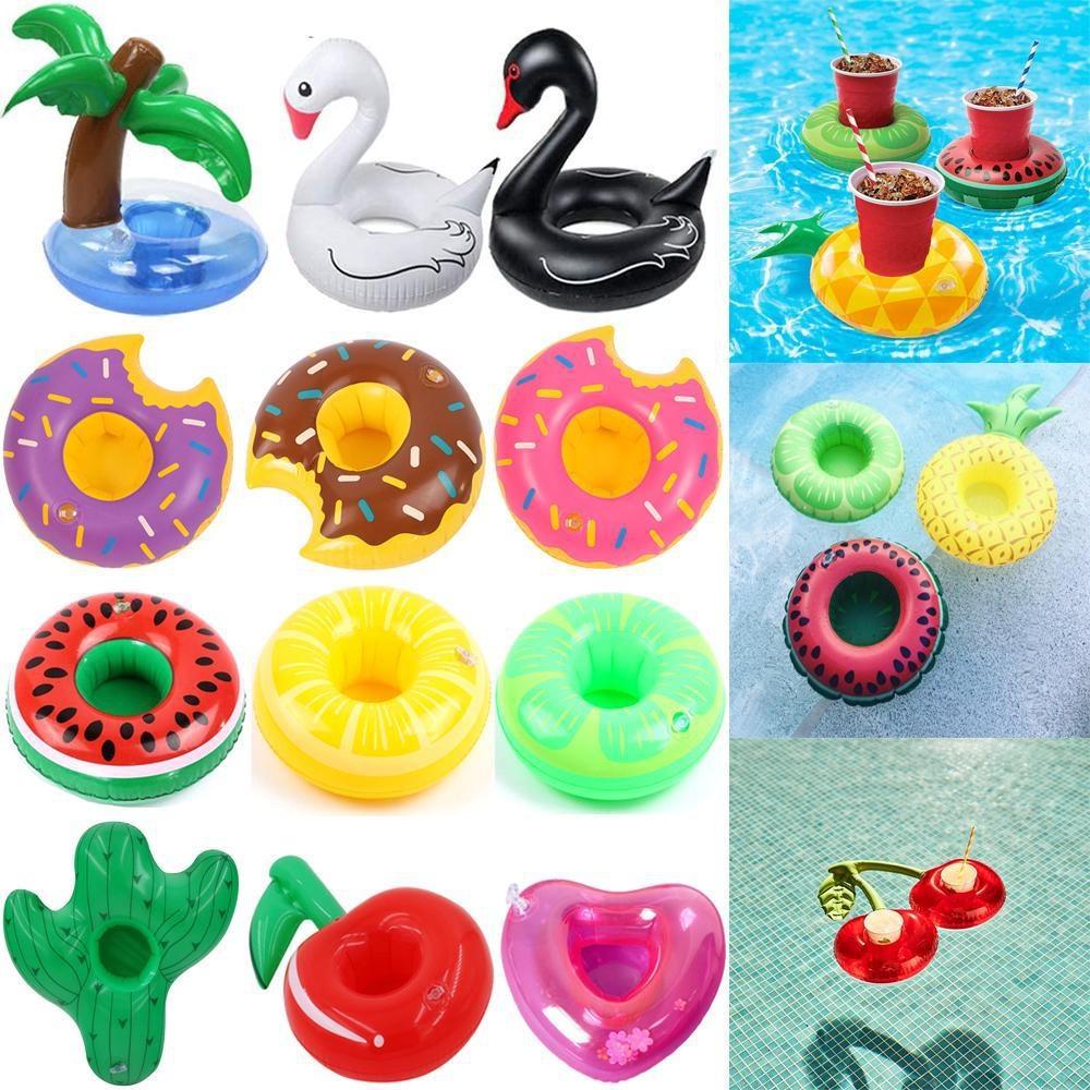 Air Mattresses for Cup Inflatable Flamingo Drinks Cup Holder Pool Floats Bar Coasters Floatation Devices Cute Toy Drink Holder