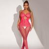 Briefs Cut Hollow Out Spaghetti Straps Fishnet Stockings Style Sexy Costume Unim High Cut Open Crotch