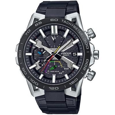 Мужские часы EDIFICE EQB-2000YDC-1AJF [модель EDIFICE Suspension Arm Design] круглые черные