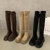 Popular knight boots women's autumn new thick-soled heightening stacking boots are thin and versatile, but knee boots