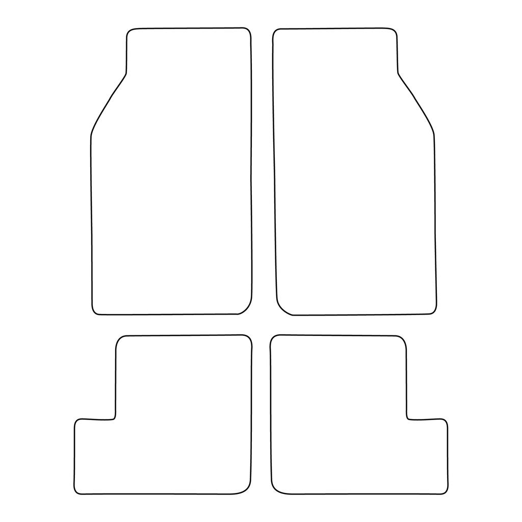 [Blm]Op029 Blue - Set Of Velour Floor Mats To Fit Opel Kadett D 1979-1984 - Blue Trim