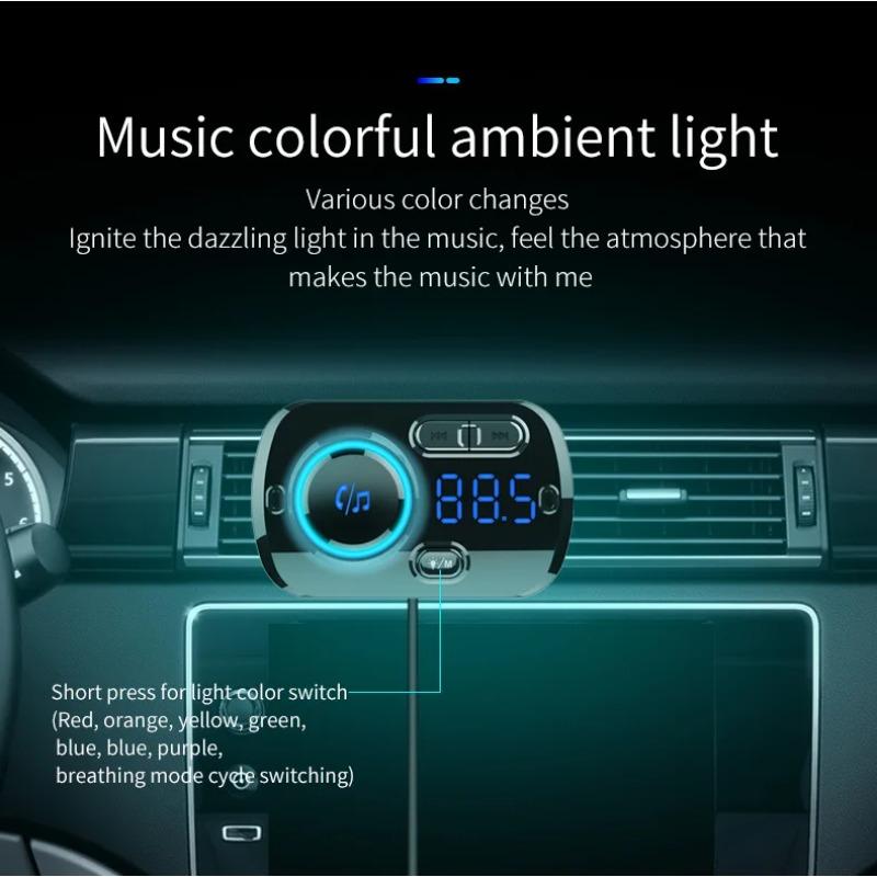 Автомобильный FM-передатчик Handsfree Wireless Bluetooth 5.0 Автомобильный комплект MP3-плеер USB Быстрое зарядное устройство QC3.0 Автомобильные аксессуары FM-модулятор