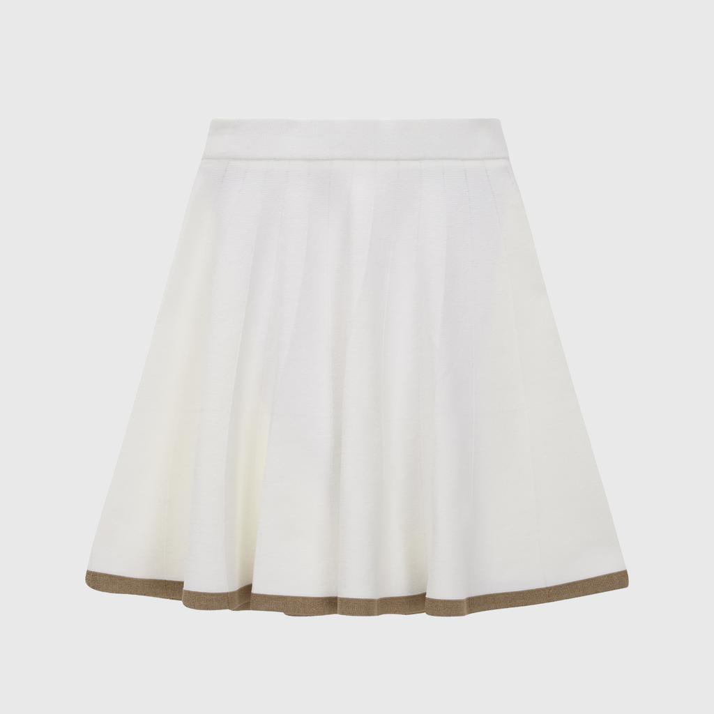 Rick Banding Flare Knit Skirt (White)_L4A1-Ns08K