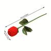 Comedy Red Velvet Rose Ring Box Simulation Flower Romantic Rose to Ring Box Flocking Gimmick Flower Wedding Ring Box Gift Box