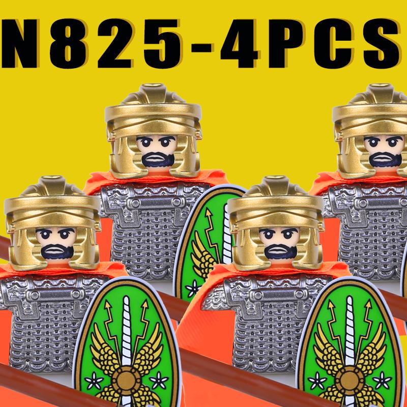 Средневековые Военные Рим Рыцари Строительные Блоки Замок Армия Воин Солдат Фигурки Арбалетчик Щит Меч Легион Блоки Игрушки