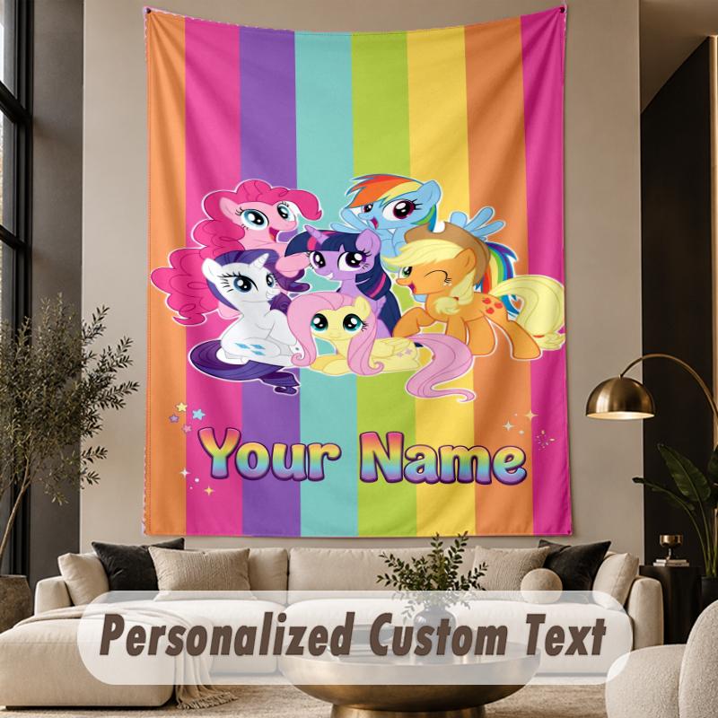 Гобелен с печатью на заказ, узор My Little Pony, большой настенный гобелен, декор для комнаты
