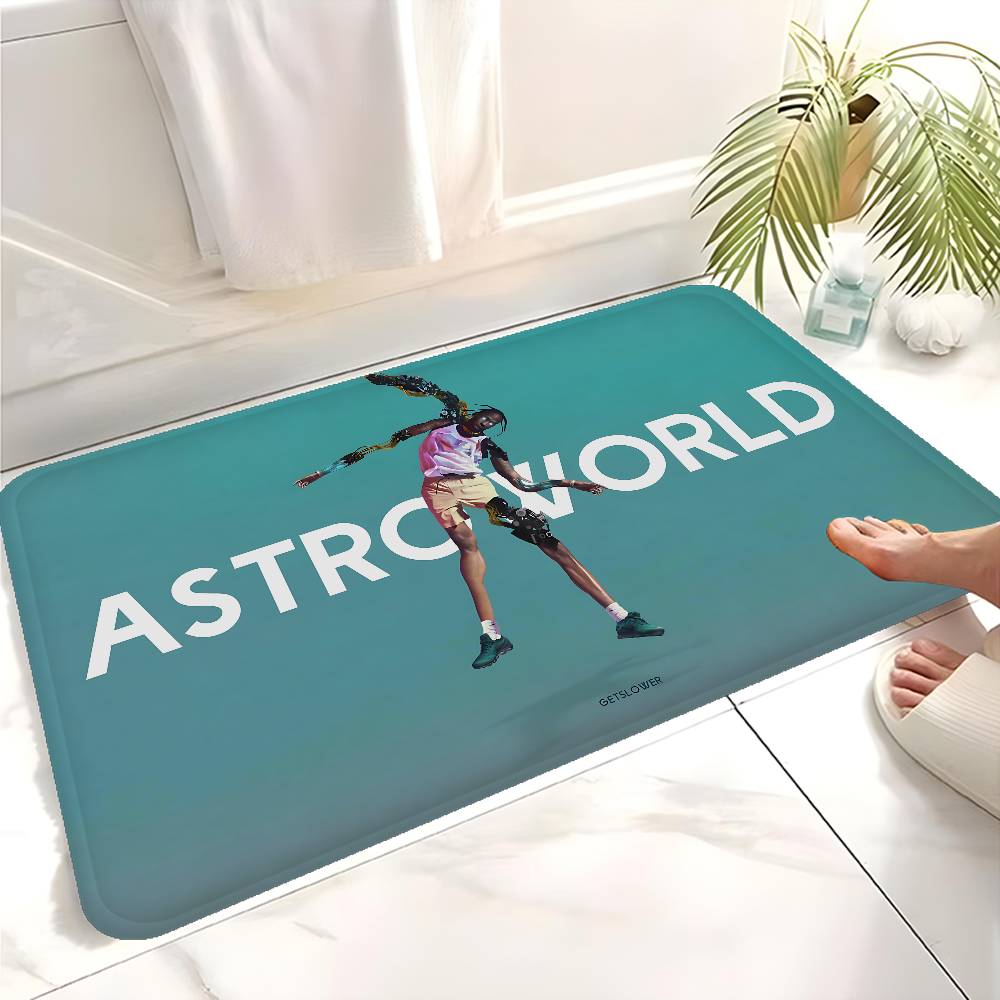Коврик для двери Travis Scott Astroworld Дешевый Противоскользящий Современный Для гостиной Балкона Печатный Прикроватные коврики