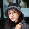 Autumn Winter Women's Basin Hat Woolen Fisherman Hat Button Fashion Mother Hat Middle-aged Elderly Hats