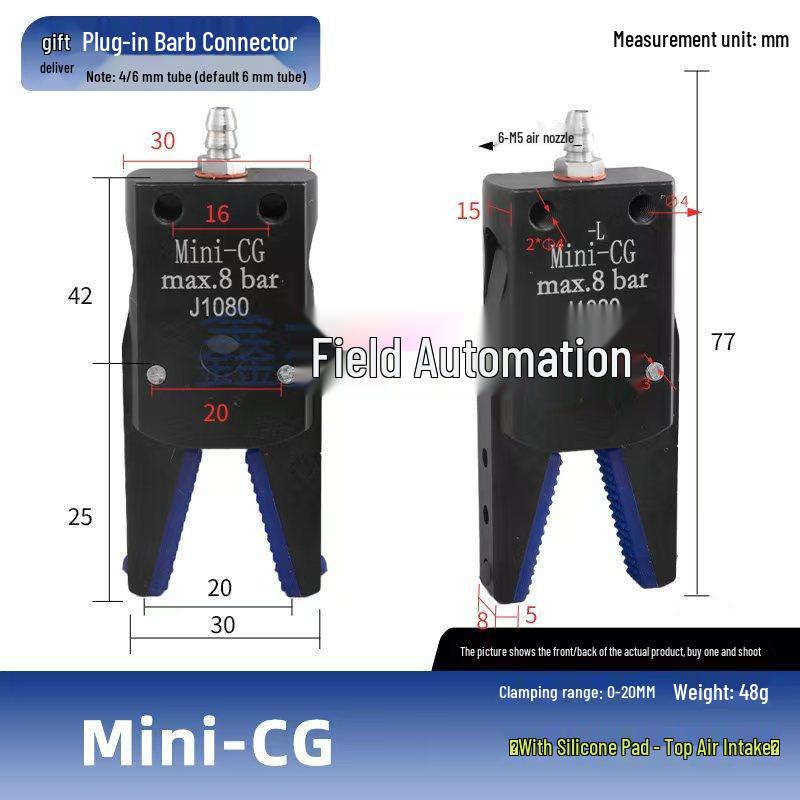 Pneumatic Gripper J1080: Robot Arm Clamp for Injection Molding