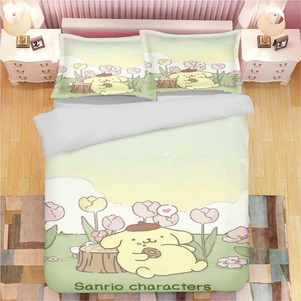 Мультяшное одеяло с помпонами Pompompurin, полиэстер, милый принт, мягкое постельное белье, на заказ, для дома, инопланетянин, детская спальня, одеяло, подарок для детей