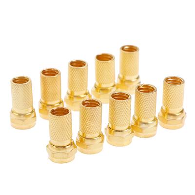 10 шт. скручивающиеся вилки коаксиального кабеля Rg6 типа F, латунный разъем, медь