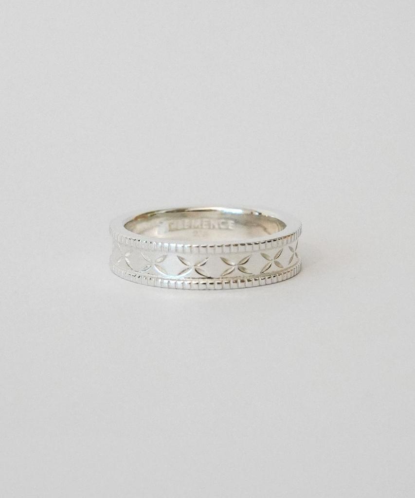 Кольцо с цветочным узором Clemence Jewelry Fleur Carving Ring 02_Серебро