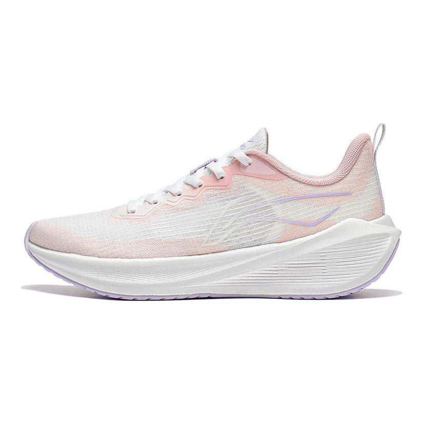 Li Ning Wuyue Скользкие, износостойкие, дышащие низкие повседневные кроссовки для бега Женские Бело-розовые ARST004-1