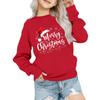 Kids' Fashion Loose-Fit Casual Long-Sleeve Christmas Print Oversized Crewneck Sweatshirt
