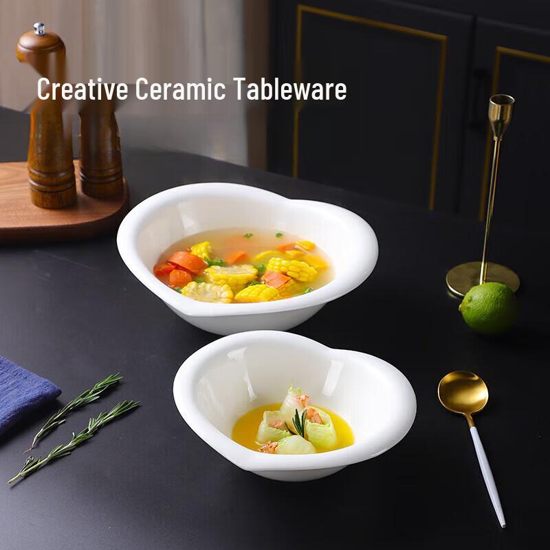 Jingdian Guangnian 7-дюймовая керамическая салатница в форме сердца