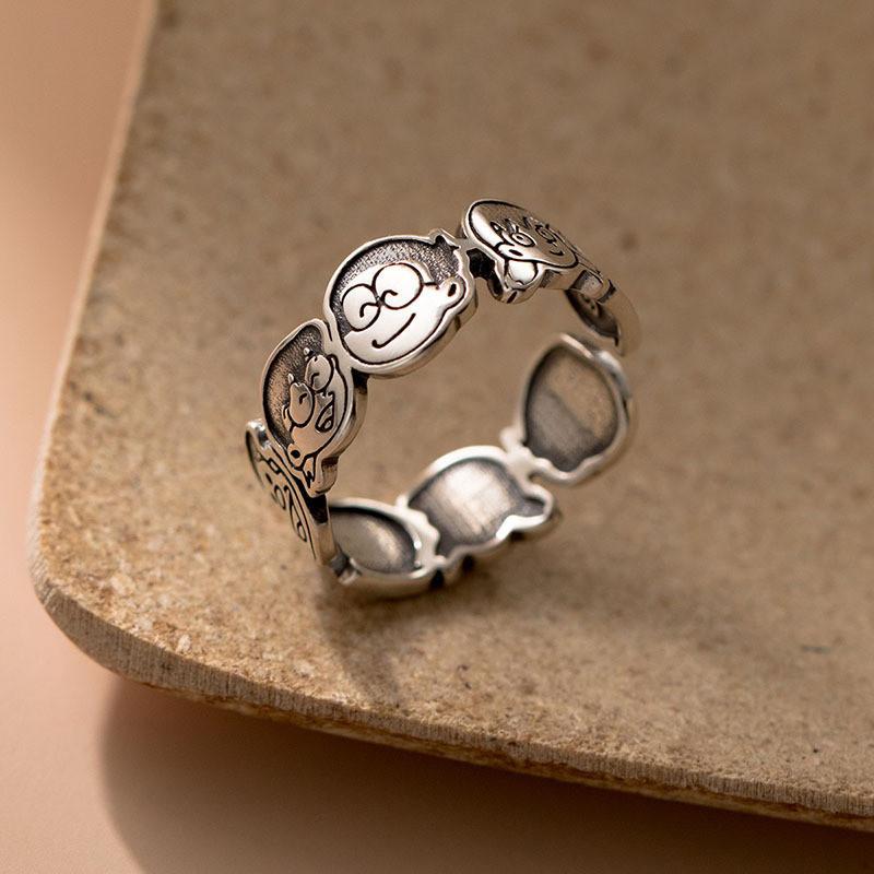 Cartoon Adjustable Doraemon Open Ring Women Jewelry Fashion Finger Rings Gift