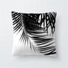 Подушка с тропическим растением, персиковая полиэстеровая наволочка, диван, автомобиль, домашний декор, черный, белый, лист