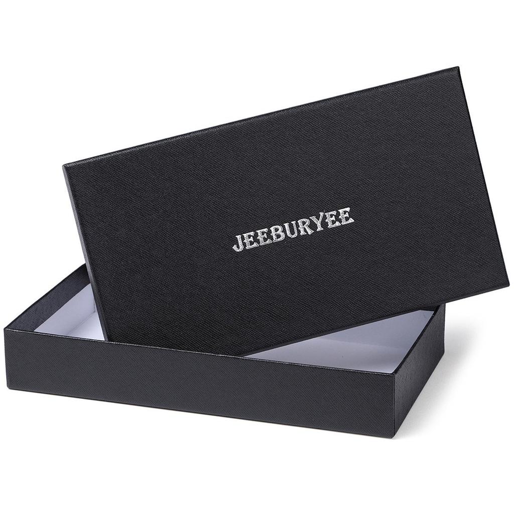 Кошелек-кардхолдер JEEBURYEE для женщин и мужчин, Длинный кошелек из натуральной кожи, Популярный дизайн в стиле гармошки, Большая вместимость, Магнитозащитный, Защита от RFID, Вмещает