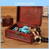Vintage Style Wooden Box With Lock For Organizing Jewelry And Accessories