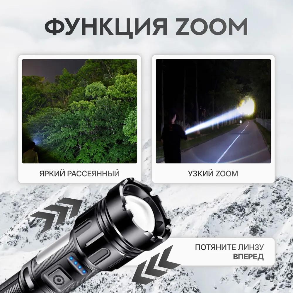 Handheld rechargeable laser LED flashlight with zoom