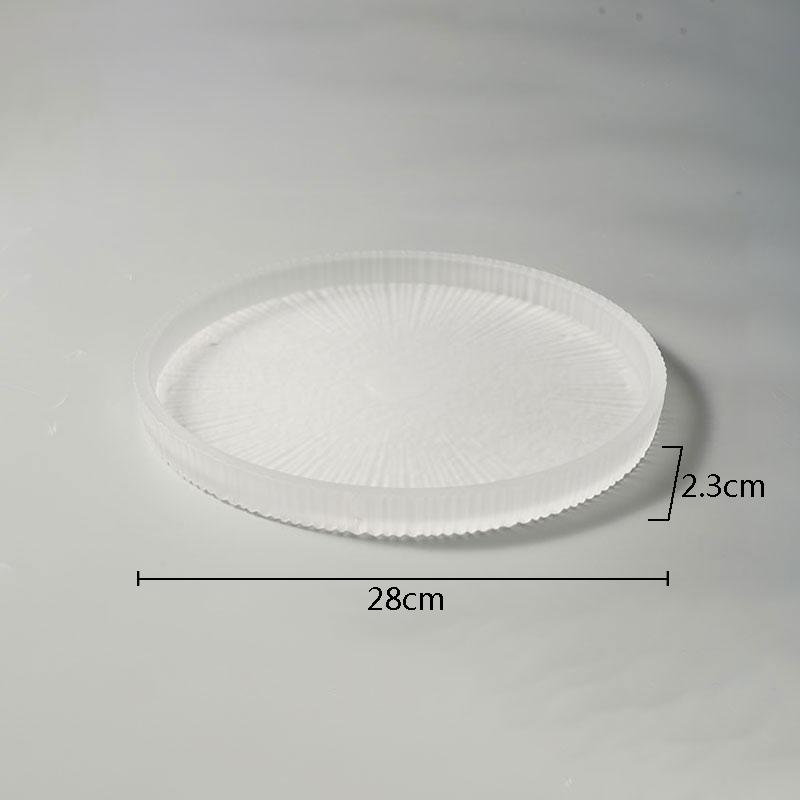 Transparent Glass Dinner Plate Restaurant Creative Flat Plate Dessert Plate Snack Plates Pasta Salad Plates Special Tableware