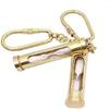 Brass Sand Timer Hourglass Keychain 2 Set