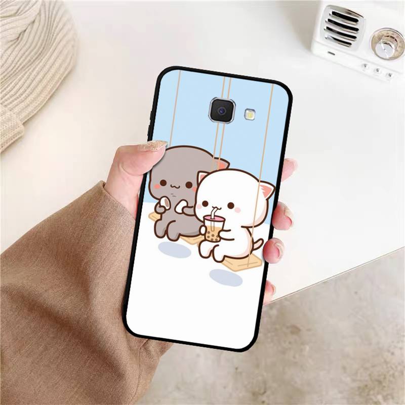 Чехол для телефона Yinuoda с персиковым котом и милым мультяшным рисунком для Samsung J8 J7 Core Dou J6 J4 plus J5 J2 Prime A21 A10s A8 A02