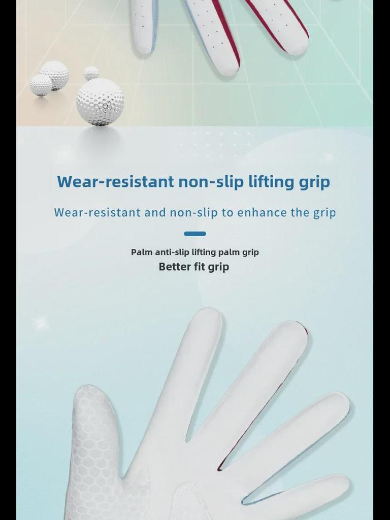 Женские нескользящие дышащие перчатки для гольфа - Корейская версия, Микрофибра, Износостойкие, 1 пара.