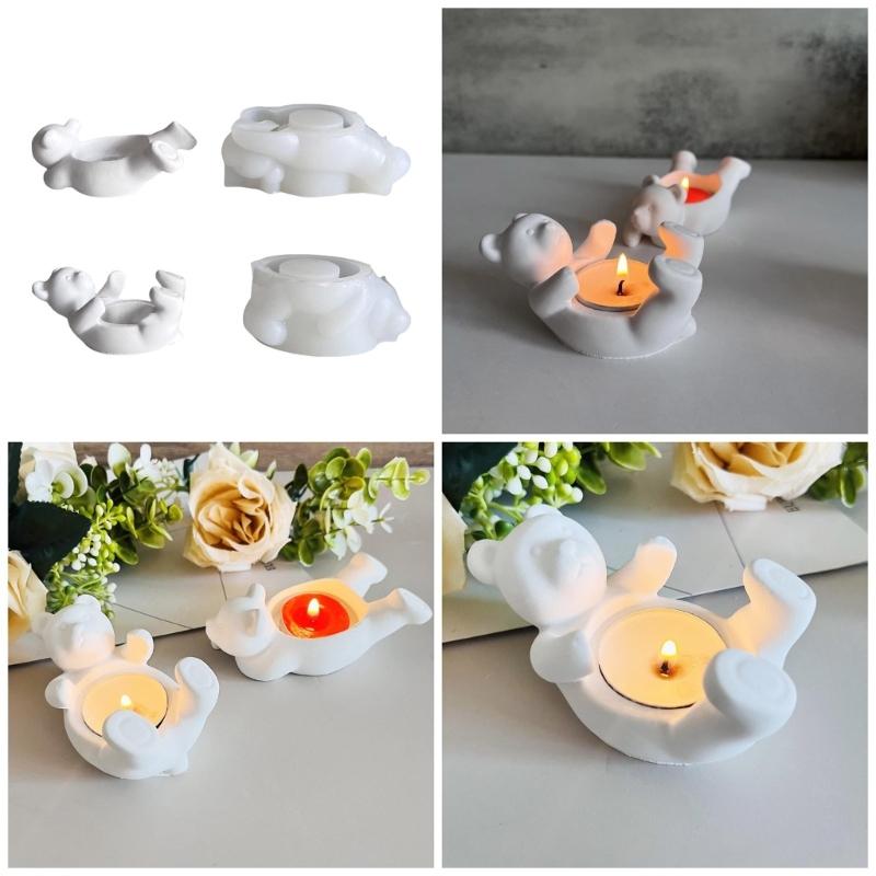 Силиконовая форма для подсвечника, форма для подставки под свечу, форма медведя, материалы для рукоделия, подходят для изготовления подсвечников.