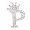 Crown 26 Initial Letters A To Z   Brooch Pins Women